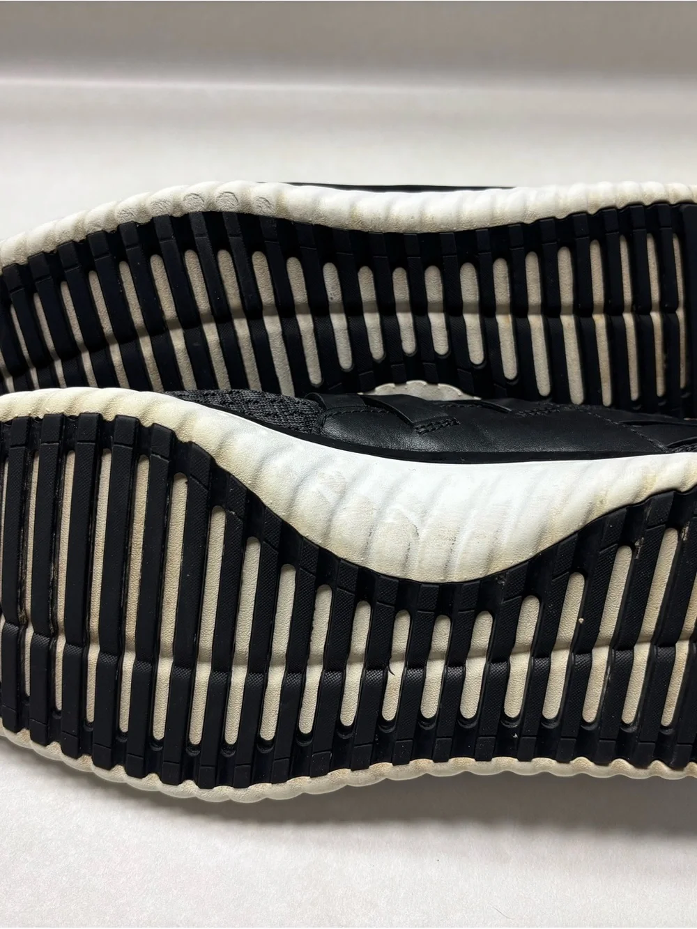 Cole Haan Men's Black Knit Lace-Up Sneakers with White Sole Grandpro OS